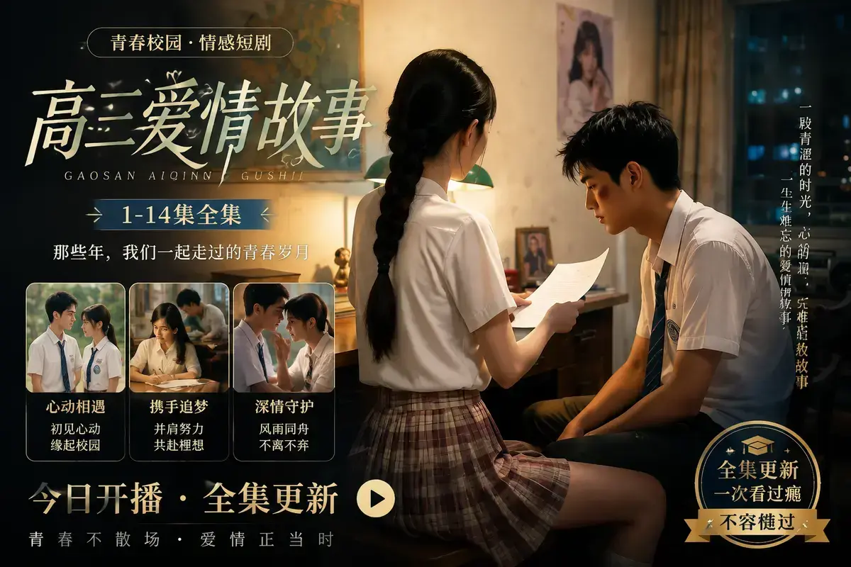 AI短剧《AI 短剧高三爱情故事》全集高清在线观看-中字无删减版免费流畅播放-林澈苏晚晴校园恋曲完整剧情分享